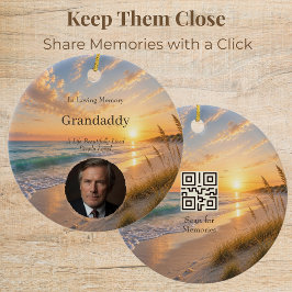 Gedenkfoto met QR-code van Oceaanomhelzing Keramisch Ornament