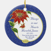Gedenkfoto Poinsettia Flower Christmas Keramisch Ornament (Achterkant)
