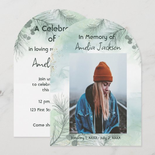 Gedenkfoto Viering van het leven Keepsake Kaart (Voorkant / Achterkant)