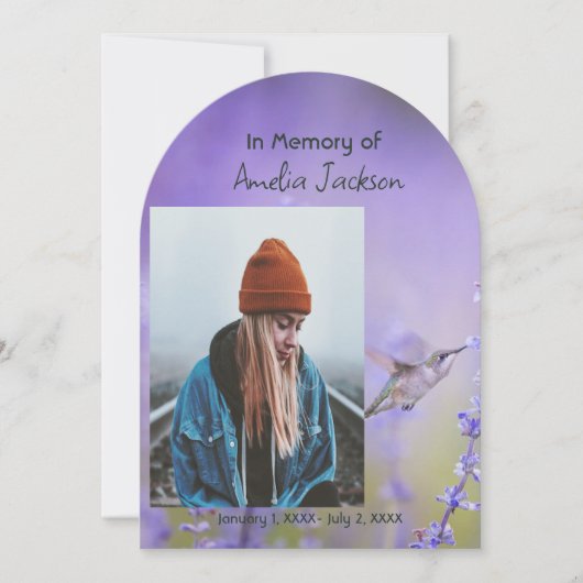 Gedenkfoto Viering van het leven Keepsake Kaart (Voorkant)