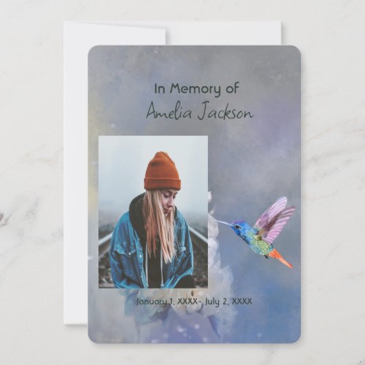 Gedenkfoto Viering van het leven Keepsake Kaart (Voorkant)