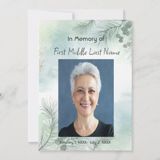 Gedenkfoto Viering van het leven Keepsake Kaart (Voorkant)