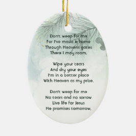 Gedenkfoto Viering van het leven Keepsake Keramisch Ornament