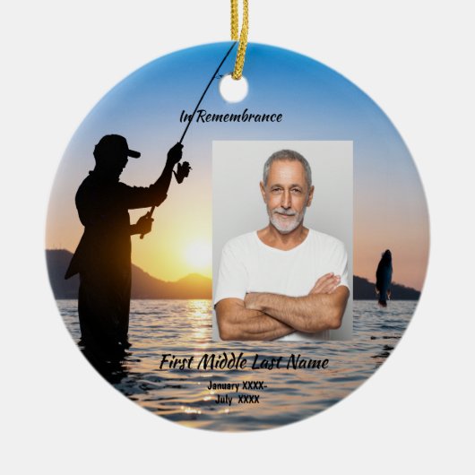 Gedenkfoto Viering van het leven Keepsake Keramisch Ornament (Voorkant)