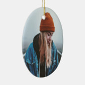 Gedenkfoto Viering van het leven Keepsake Keramisch Ornament (Rechts)