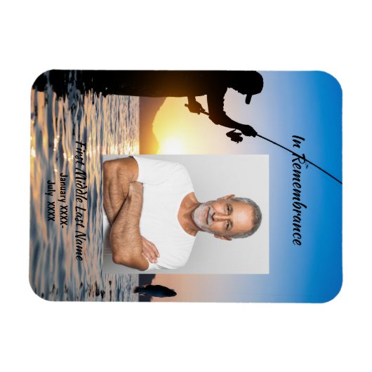 Gedenkfoto Viering van het leven Keepsake Magneet (Horizontaal)