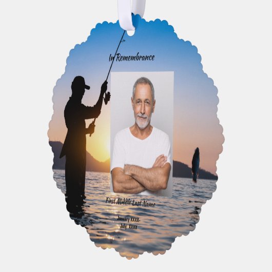 Gedenkfoto Viering van het leven Keepsake Ornament Kaart (Links)