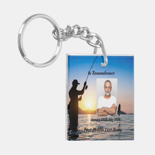 Gedenkfoto Viering van het leven Keepsake Sleutelhanger (Voorkant Links)