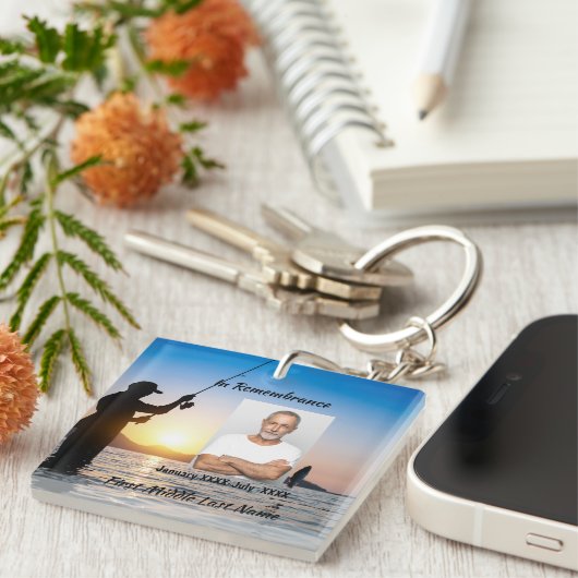 Gedenkfoto Viering van het leven Keepsake Sleutelhanger (Voorkant Rechts)