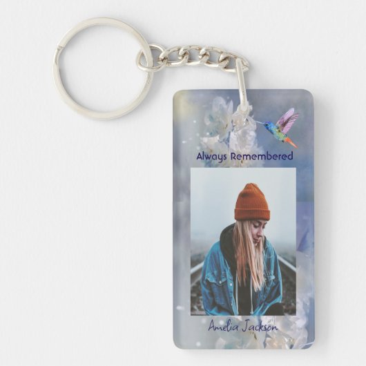 Gedenkfoto Viering van het leven Keepsake Sleutelhanger (Voorkant)