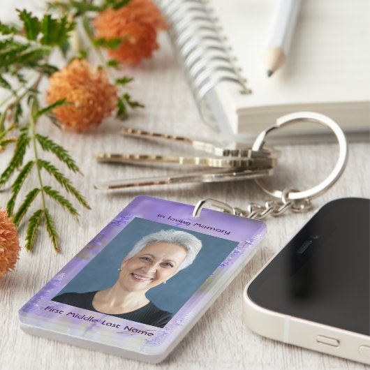 Gedenkfoto Viering van het leven Keepsake Sleutelhanger (Voorkant Rechts)