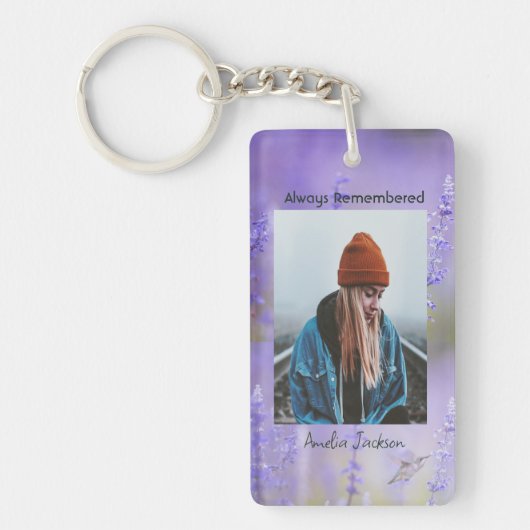 Gedenkfoto Viering van het leven Keepsake Sleutelhanger (Voorkant)