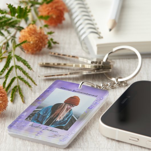 Gedenkfoto Viering van het leven Keepsake Sleutelhanger (Voorkant Rechts)