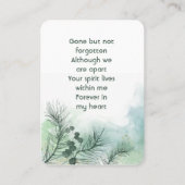 Gedenkfoto Viering van het leven Keepsake Visitekaartje (Achterkant)