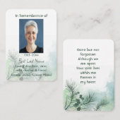 Gedenkfoto Viering van het leven Keepsake Visitekaartje (Voorkant / Achterkant)