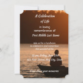 Gedenkfoto Viering van het leven, Uitnodigen Kaart (Achterkant)