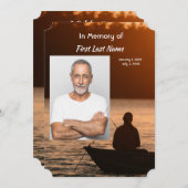 Gedenkfoto Viering van het leven, Uitnodigen Kaart (Voorkant / Achterkant)