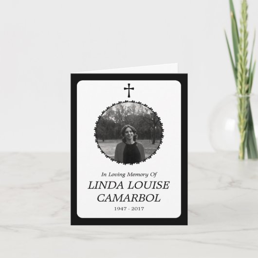 Gedenkkaart . Elegant kruis Aankondiging (Voorkant)