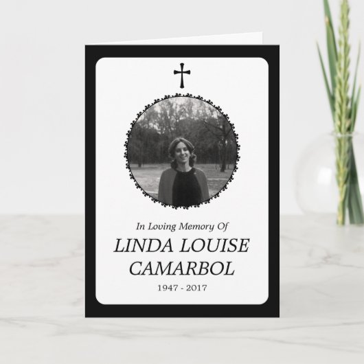 Gedenkkaart . Elegant kruis Kaart (Voorkant)