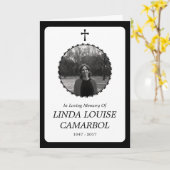 Gedenkkaart . Elegant kruis Kaart (Gele Bloem)