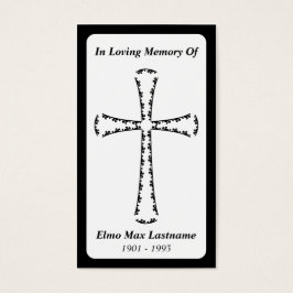 Gedenkkaart . Elegant kruis Visitekaartjes