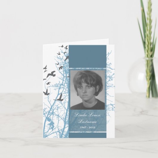 Gedenkkaart: Silhouscreen vogels Aankondiging (Voorkant)