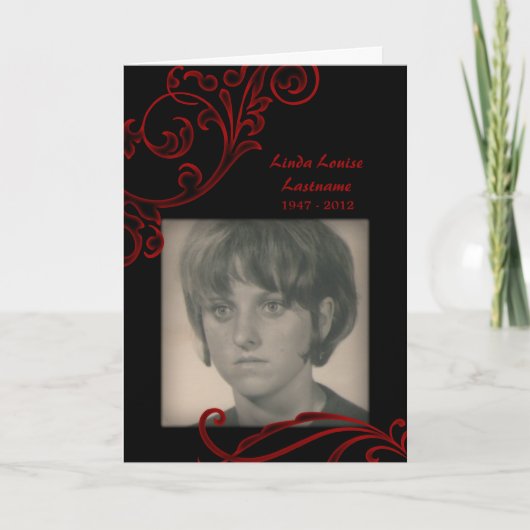 gedenkkaarten: rood bloeien kaart (Voorkant)