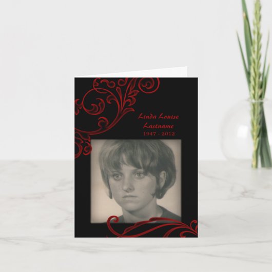 gedenkkaarten: rood bloeien kaart (Voorkant)