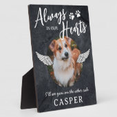 Gedenkplaat met engelenvleugels voor huisdier fotoplaat (Zijkant)