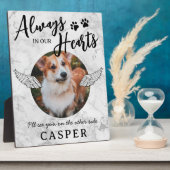 Gedenkplaat met engelenvleugels voor huisdieren fotoplaat (Zijkant)