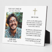 Gedenkplaat met gedicht en foto-display fotoplaat (Zijkant)