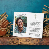 Gedenkplaat met gedicht en foto-display fotoplaat (Zijkant)