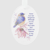 Gedenksteen voor Bluebird Garden Bird Ornament (voorkant)