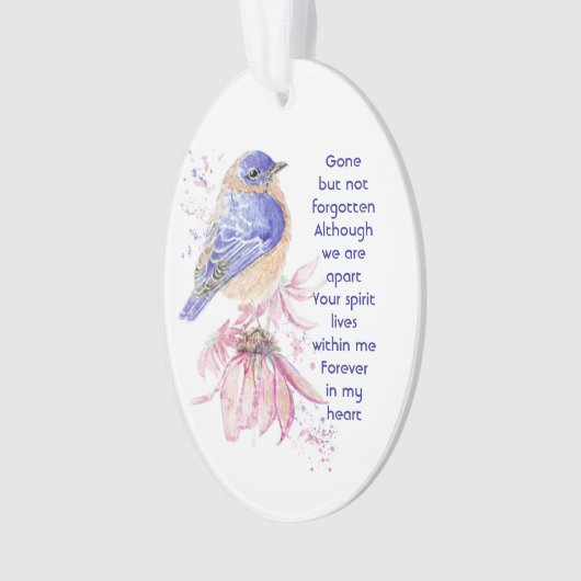 Gedenksteen voor Bluebird Garden Bird Ornament (voorkant)