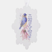 Gedenksteen voor Bluebird Garden Bird Ornament Kaart (Rechts)