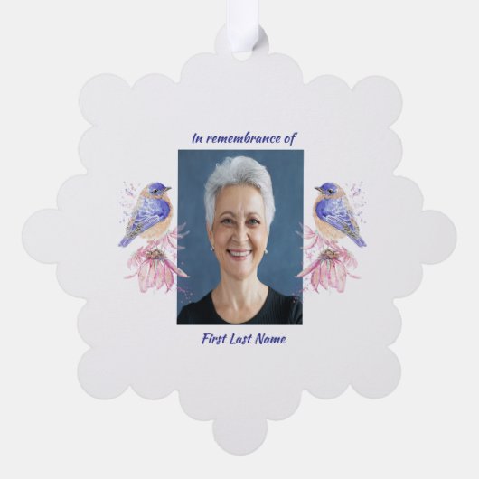 Gedenksteen voor Bluebird Garden Bird Ornament Kaart (Achterkant)
