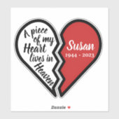 Gedenkstuk van mijn hart leeft in de hemel sticker (Vel)