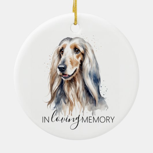gedenkteken aquarel afghan hound ornament (Achterkant)
