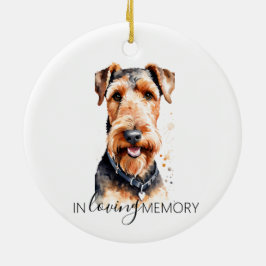 gedenkteken aquarel Airedale Terrier ornament