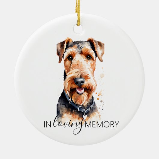 gedenkteken aquarel Airedale Terrier ornament (Achterkant)