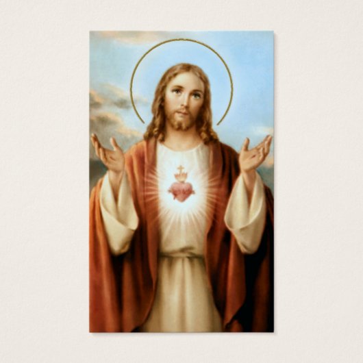 Gedenkteken Bang Hart Jezus Gebed Sympathie Kaarte Visitekaartje (Voorkant)