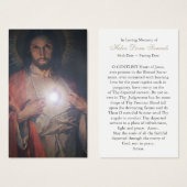 Gedenkteken Bang Hart Jezus Gebed Sympathie Kaarte Visitekaartje (Voorkant /achterkant)