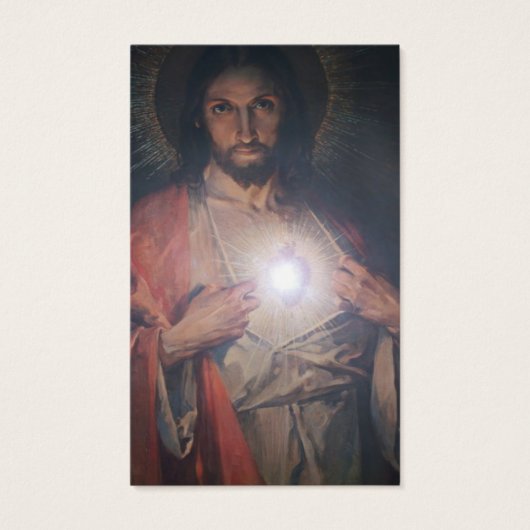 Gedenkteken Bang Hart Jezus Gebed Sympathie Kaarte Visitekaartje (Voorkant)