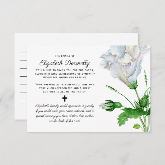 Gedenkteken Bedankt Opmerking | Bewaar het begrafe (Voorkant / Achterkant)