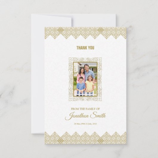 Gedenkteken Dank u fotokaart Bedankkaart (Voorkant)