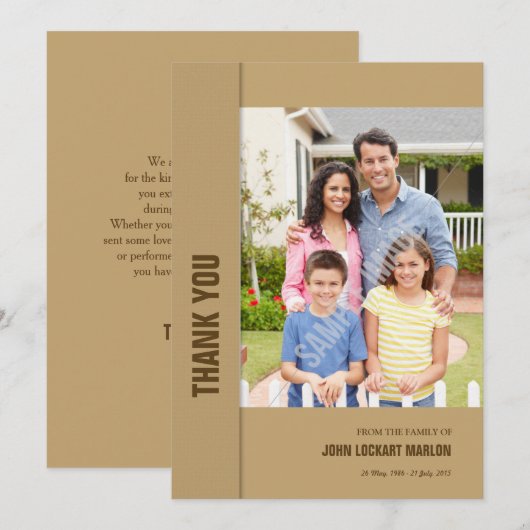 Gedenkteken Dank u fotokaart Kaart (Voorkant / Achterkant)