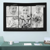 Gedenkteken Eenvoudig Modern 4 Fotorooster Spandoek (Beurs)