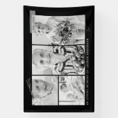 Gedenkteken Eenvoudig Modern 4 Fotorooster Spandoek (Verticaal)