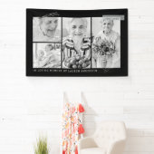 Gedenkteken Eenvoudig Modern 4 Fotorooster Spandoek (Insitu)