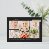 Gedenkteken Eenvoudig Modern 7 Foto Grid Gebed Bedankkaart (Staand voorkant)